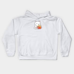 Chubby Cat Pop Corn (cat only) Kids Hoodie